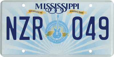 MS license plate NZR049