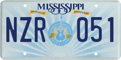 MS license plate NZR051