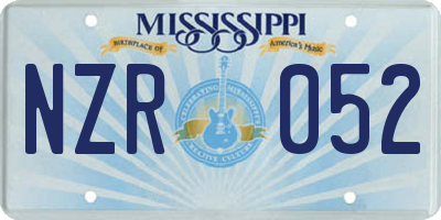 MS license plate NZR052