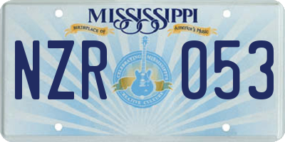 MS license plate NZR053