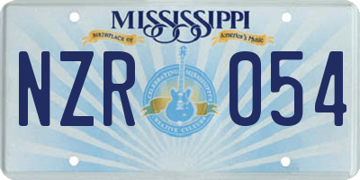 MS license plate NZR054