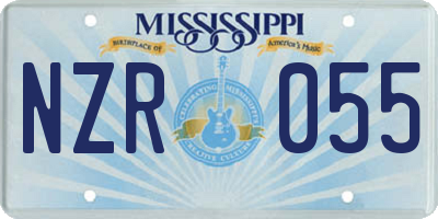 MS license plate NZR055