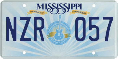MS license plate NZR057