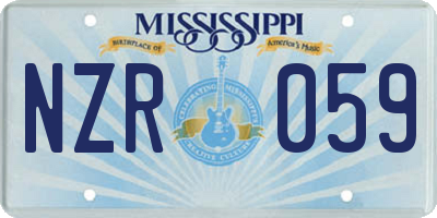 MS license plate NZR059