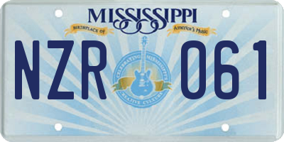 MS license plate NZR061