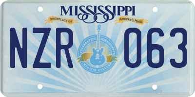 MS license plate NZR063