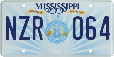 MS license plate NZR064