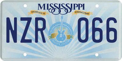 MS license plate NZR066