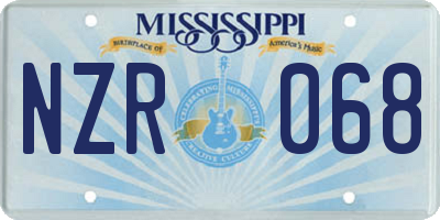 MS license plate NZR068