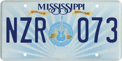 MS license plate NZR073