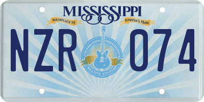 MS license plate NZR074
