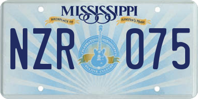 MS license plate NZR075