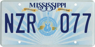 MS license plate NZR077