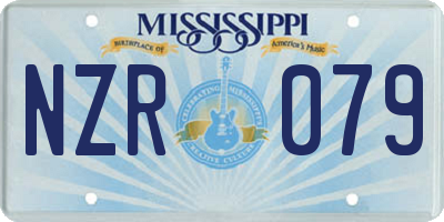 MS license plate NZR079
