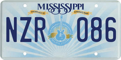 MS license plate NZR086