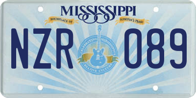 MS license plate NZR089