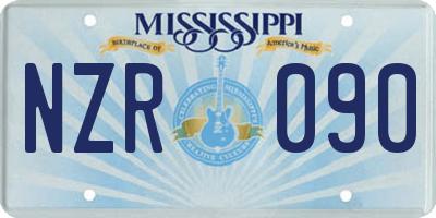 MS license plate NZR090