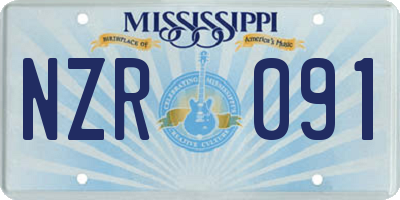 MS license plate NZR091