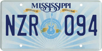 MS license plate NZR094
