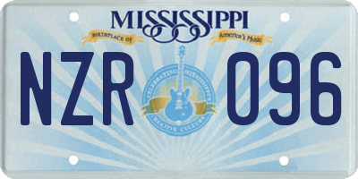 MS license plate NZR096