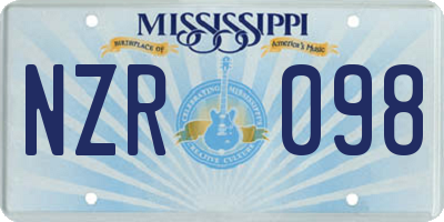 MS license plate NZR098