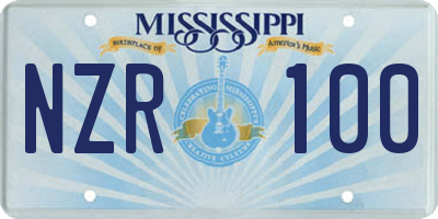 MS license plate NZR100