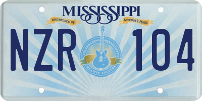 MS license plate NZR104