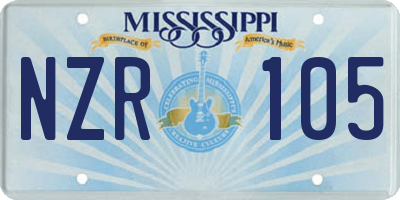 MS license plate NZR105