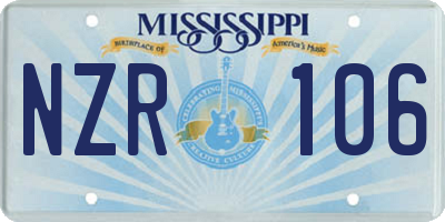 MS license plate NZR106