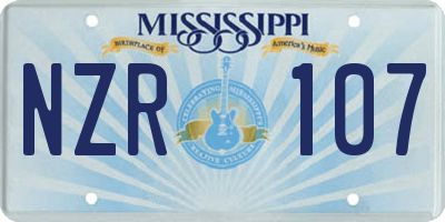MS license plate NZR107