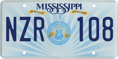 MS license plate NZR108