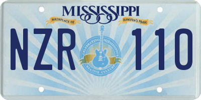 MS license plate NZR110