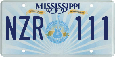 MS license plate NZR111