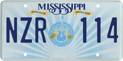 MS license plate NZR114