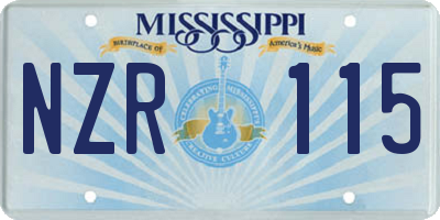 MS license plate NZR115