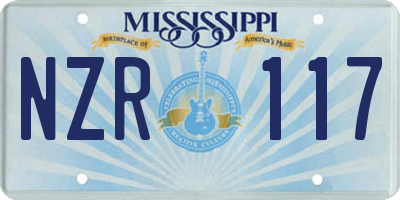 MS license plate NZR117