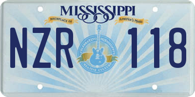 MS license plate NZR118