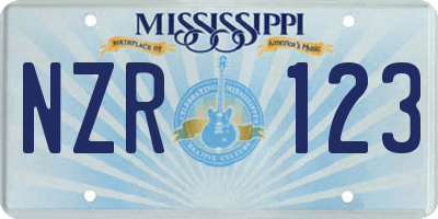 MS license plate NZR123