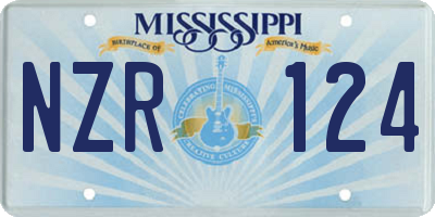 MS license plate NZR124