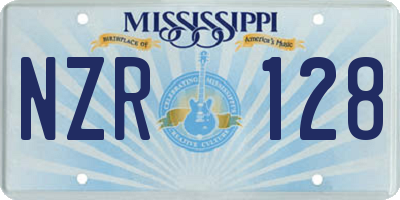 MS license plate NZR128