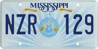 MS license plate NZR129