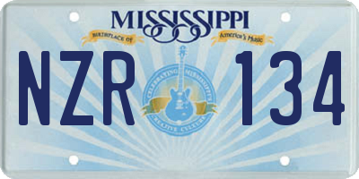 MS license plate NZR134