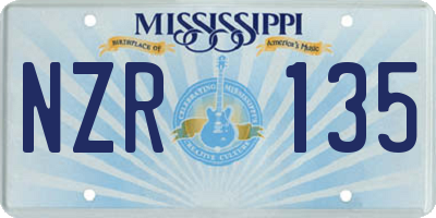 MS license plate NZR135