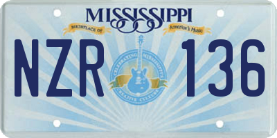MS license plate NZR136