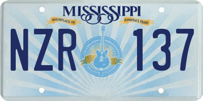 MS license plate NZR137