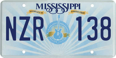 MS license plate NZR138