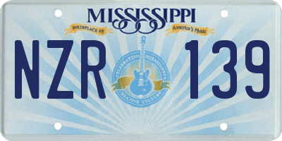 MS license plate NZR139