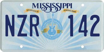 MS license plate NZR142