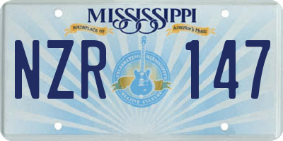 MS license plate NZR147
