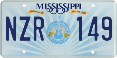 MS license plate NZR149